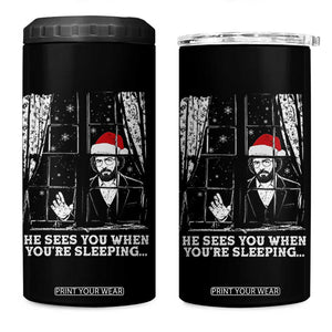 Stranger Christmas 4 in 1 Can Cooler Tumbler Funny Murray He Sees You Vintage TS10 One Size: 16 oz Black Print Your Wear