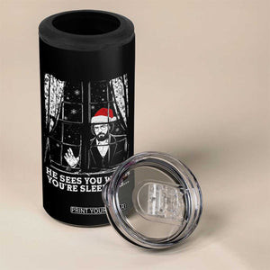 Stranger Christmas 4 in 1 Can Cooler Tumbler Funny Murray He Sees You Vintage TS10 Print Your Wear