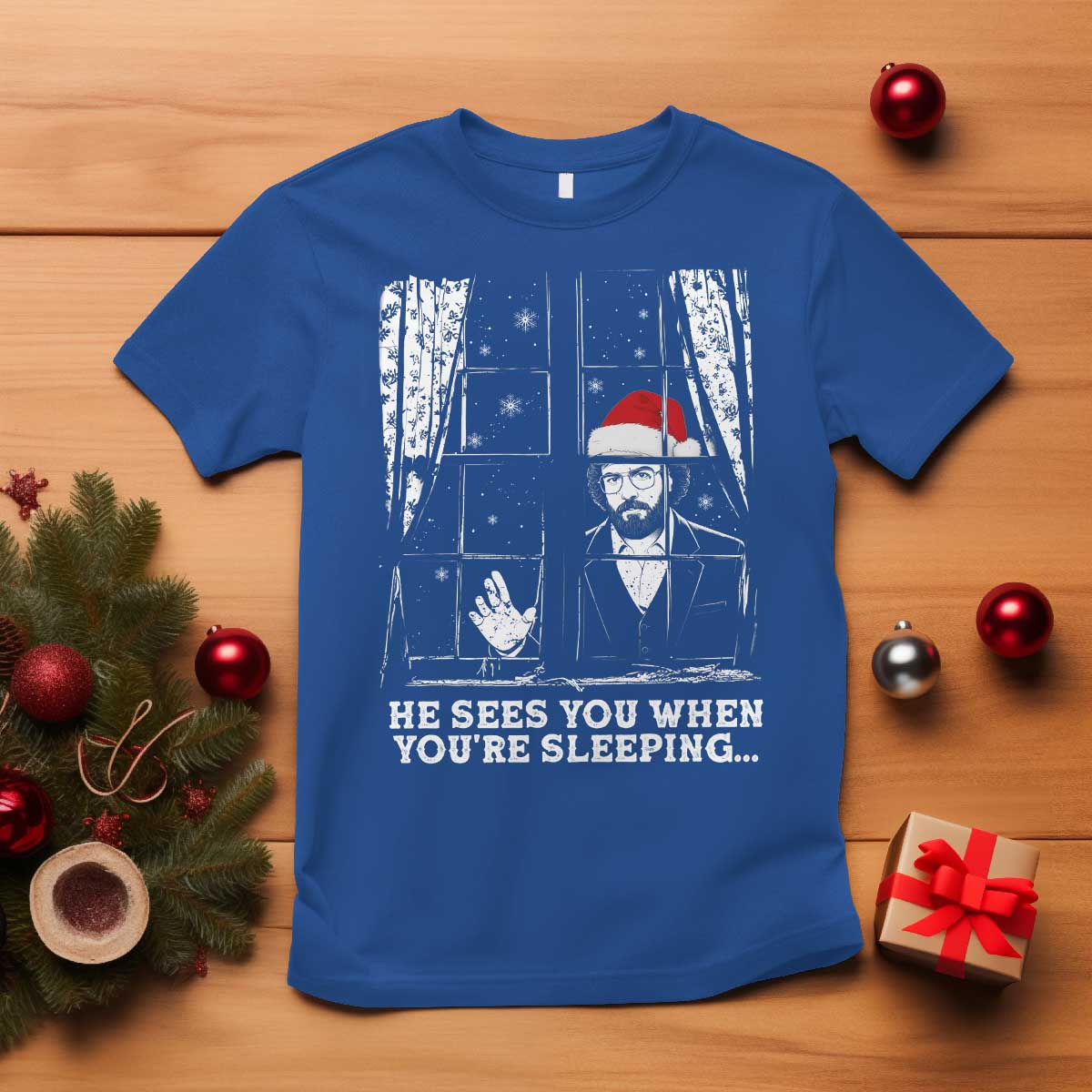 Stranger Christmas T Shirt Funny Murray He Sees You Vintage TS10 Royal Blue Print Your Wear
