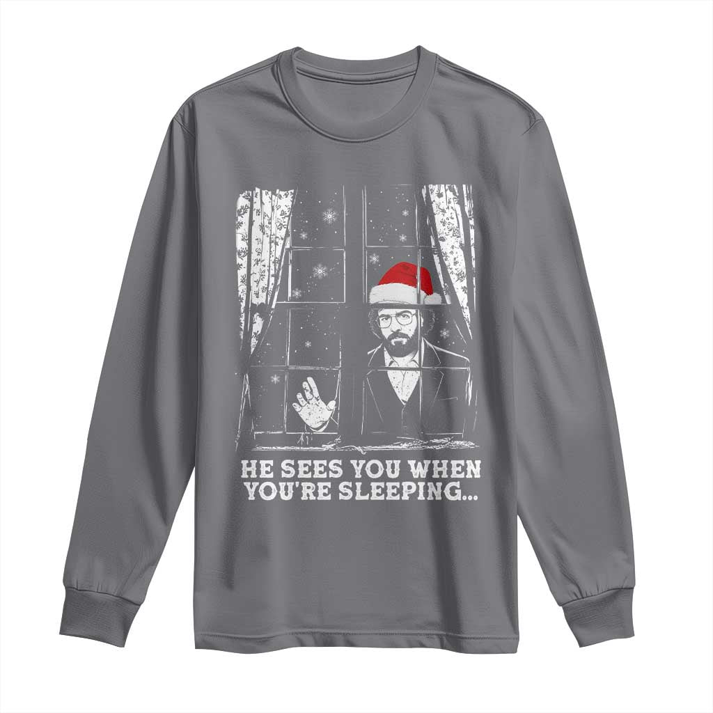 Stranger Christmas Long Sleeve Shirt Funny Murray He Sees You Vintage TS10 Charcoal Print Your Wear