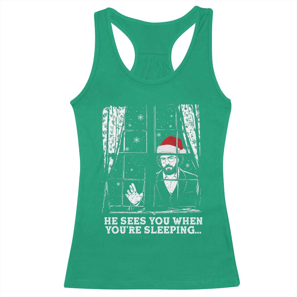 Stranger Christmas Racerback Tank Top Funny Murray He Sees You Vintage TS10 Irish Green Print Your Wear