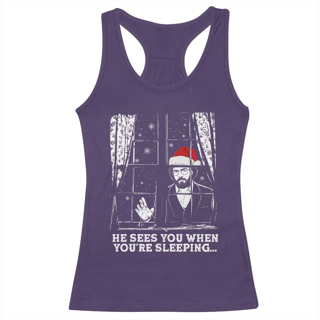 Stranger Christmas Racerback Tank Top Funny Murray He Sees You Vintage TS10 Purple Print Your Wear