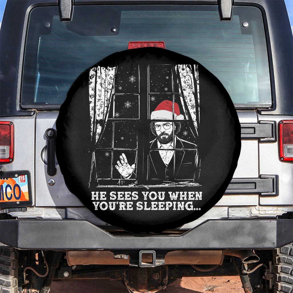 Stranger Christmas Spare Tire Cover Funny Murray He Sees You Vintage TS10 No hole Black Print Your Wear