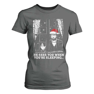 Stranger Christmas T Shirt For Women Funny Murray He Sees You Vintage TS10 Dark Heather Print Your Wear