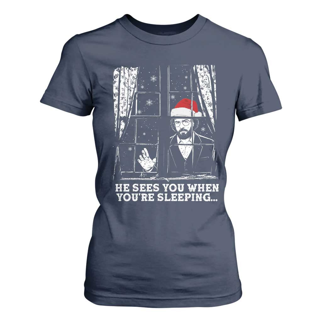 Stranger Christmas T Shirt For Women Funny Murray He Sees You Vintage TS10 Navy Print Your Wear