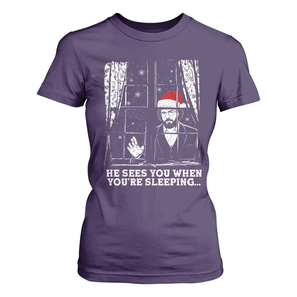 Stranger Christmas T Shirt For Women Funny Murray He Sees You Vintage TS10 Purple Print Your Wear