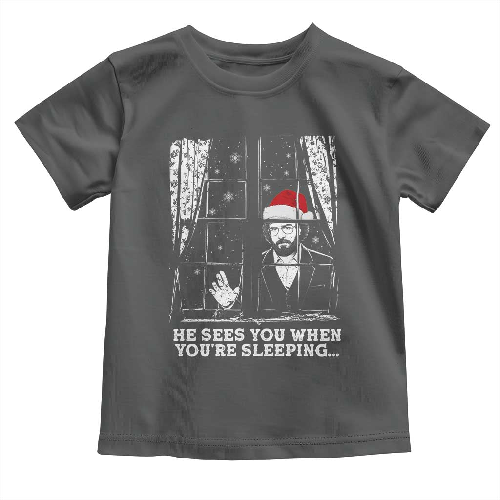 Stranger Christmas Toddler T Shirt Funny Murray He Sees You Vintage TS10 Dark Heather Print Your Wear
