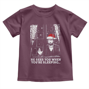Stranger Christmas Toddler T Shirt Funny Murray He Sees You Vintage TS10 Maroon Print Your Wear