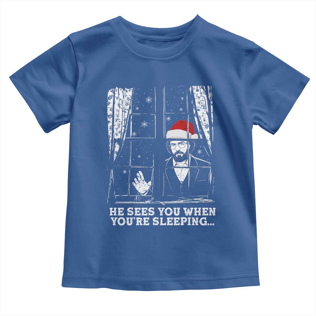 Stranger Christmas Toddler T Shirt Funny Murray He Sees You Vintage TS10 Royal Blue Print Your Wear