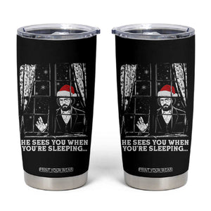 Stranger Christmas Tumbler Cup Funny Murray He Sees You Vintage TS10 Black Print Your Wear