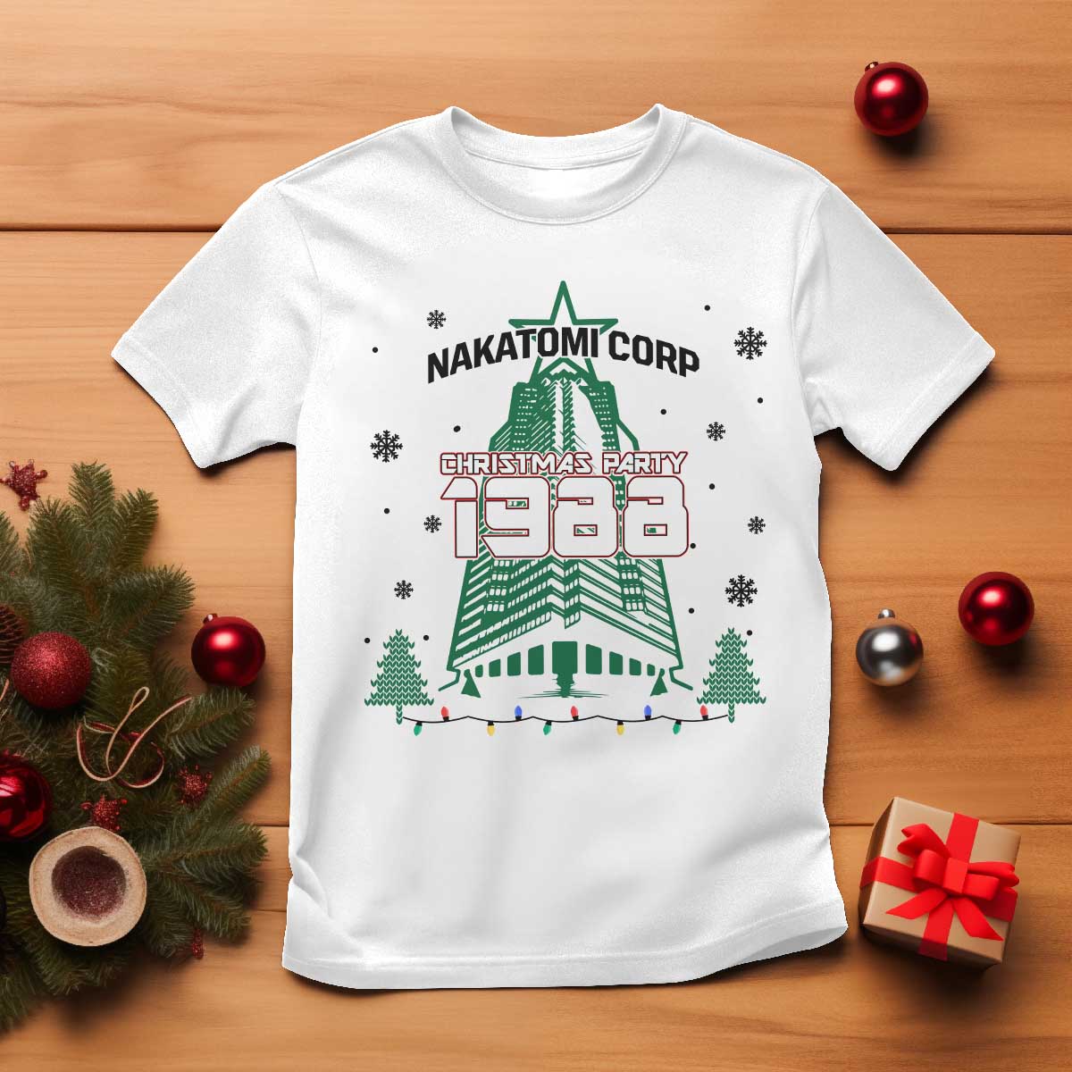 Vintage Nakatomi Plaza 1988 Christmas Party T Shirt TS10 White Print Your Wear