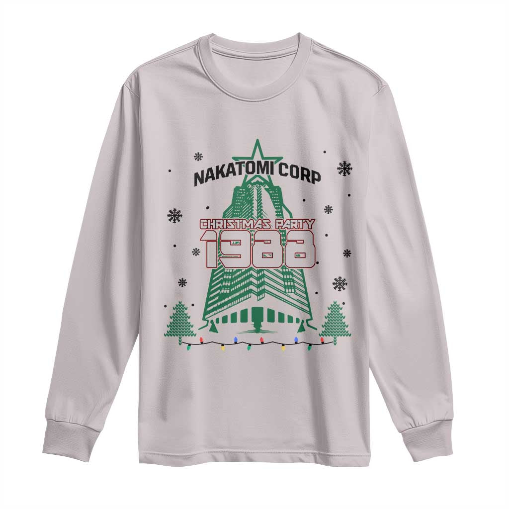 Vintage Nakatomi Plaza 1988 Christmas Party Long Sleeve Shirt TS10 Ice Gray Print Your Wear