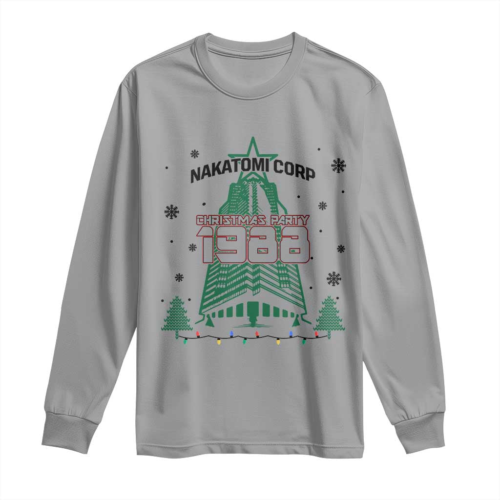 Vintage Nakatomi Plaza 1988 Christmas Party Long Sleeve Shirt TS10 Sport Gray Print Your Wear