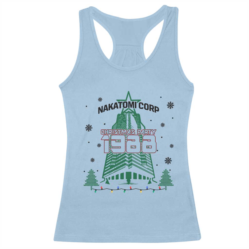 Vintage Nakatomi Plaza 1988 Christmas Party Racerback Tank Top TS10 Light Blue Print Your Wear