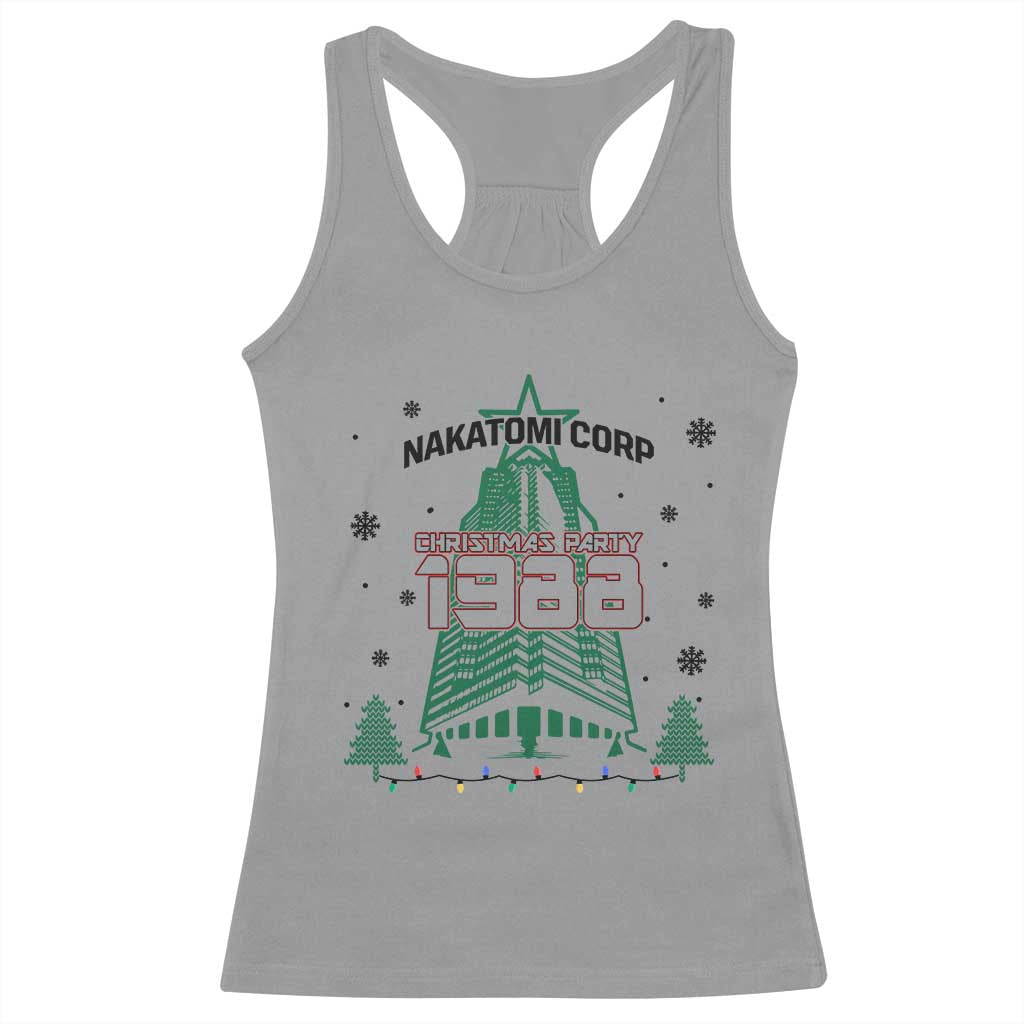 Vintage Nakatomi Plaza 1988 Christmas Party Racerback Tank Top TS10 Sport Gray Print Your Wear