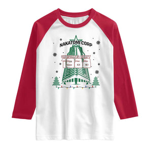 Vintage Nakatomi Plaza 1988 Christmas Party Raglan Shirt TS10 White Red Print Your Wear