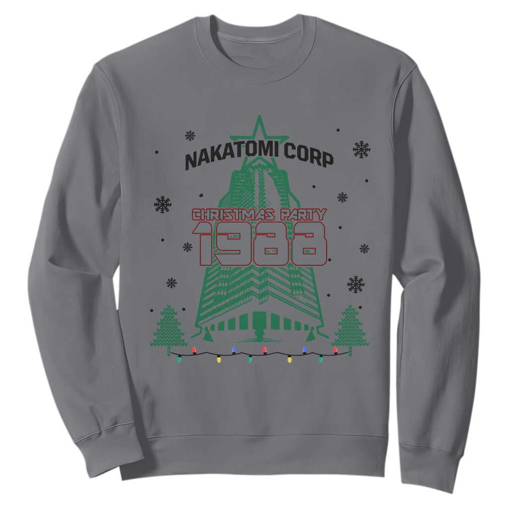 Vintage Nakatomi Plaza 1988 Christmas Party Sweatshirt TS10 Charcoal Print Your Wear