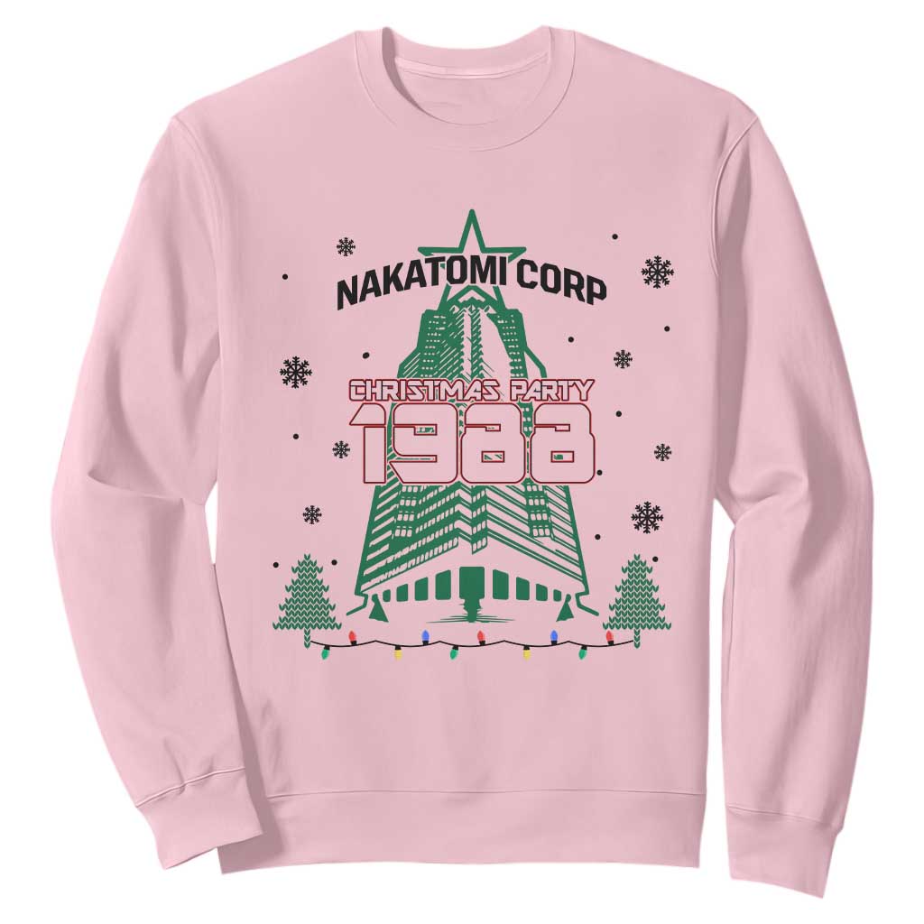 Vintage Nakatomi Plaza 1988 Christmas Party Sweatshirt TS10 Light Pink Print Your Wear
