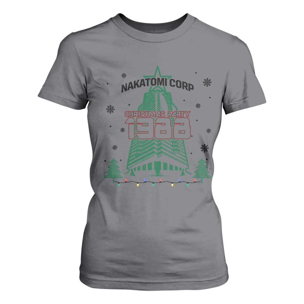 Vintage Nakatomi Plaza 1988 Christmas Party T Shirt For Women TS10 Charcoal Print Your Wear