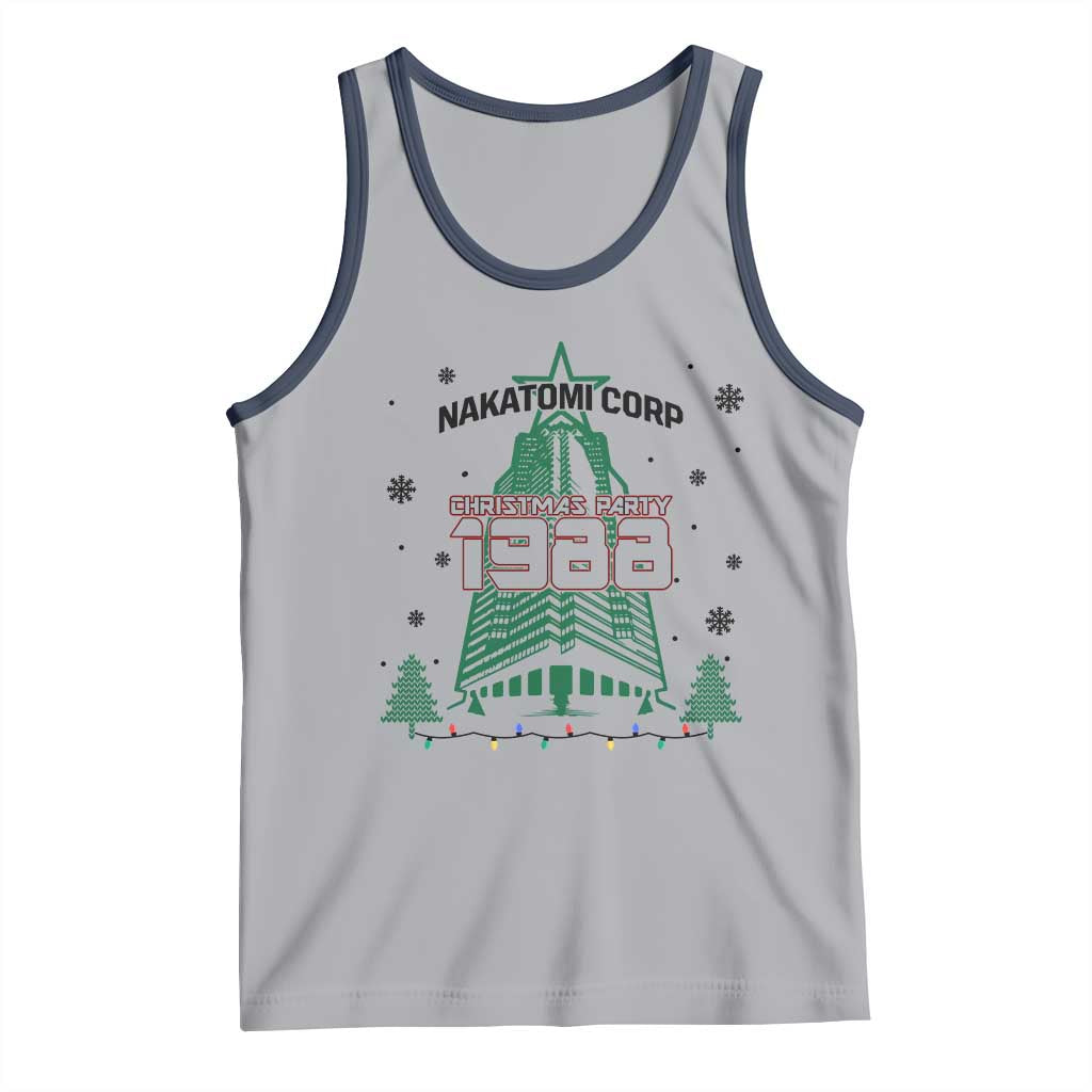 Vintage Nakatomi Plaza 1988 Christmas Party Tank Top TS10 Athletic Heather Navy Print Your Wear