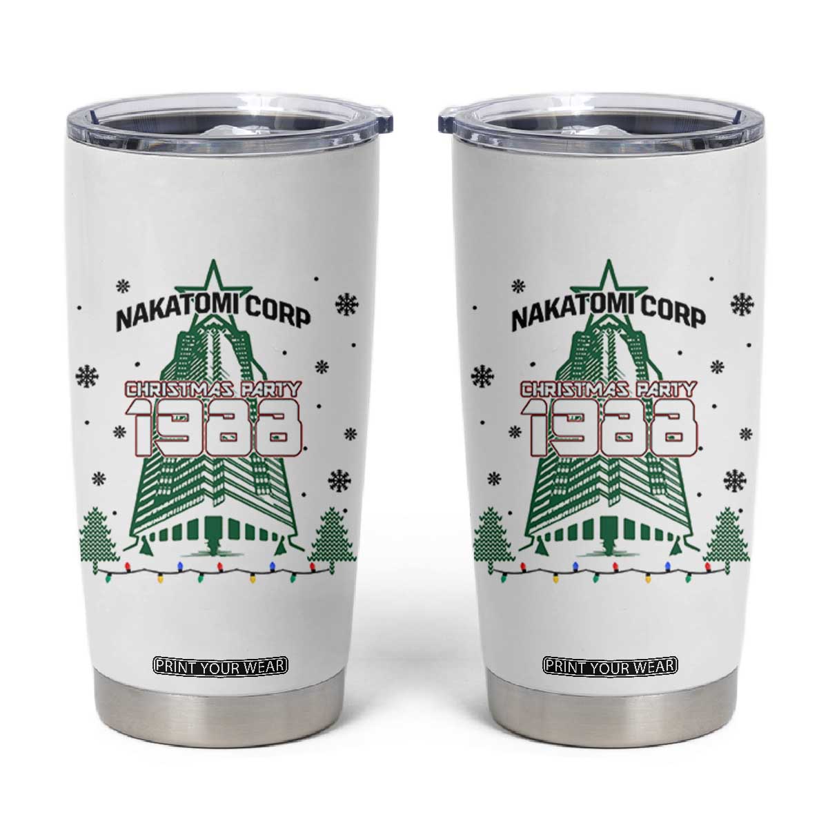 Vintage Nakatomi Plaza 1988 Christmas Party Tumbler Cup TS10 White Print Your Wear