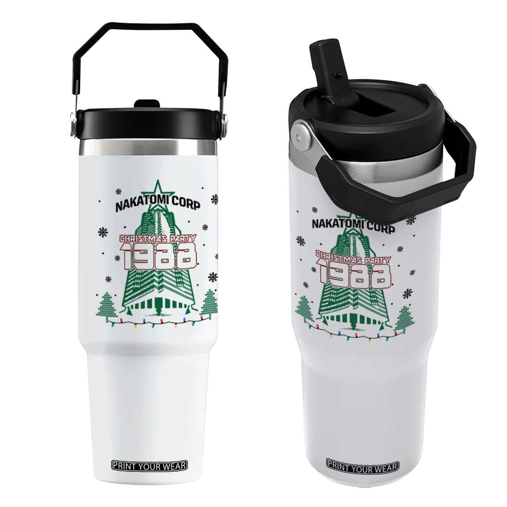 Vintage Nakatomi Plaza 1988 Christmas Party Flip Straw Tumbler TS10 One Size: 30 oz White Print Your Wear