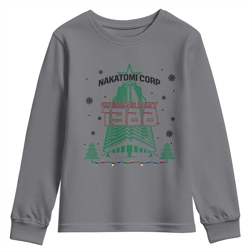 Vintage Nakatomi Plaza 1988 Christmas Party Youth Sweatshirt TS10 Charcoal Print Your Wear
