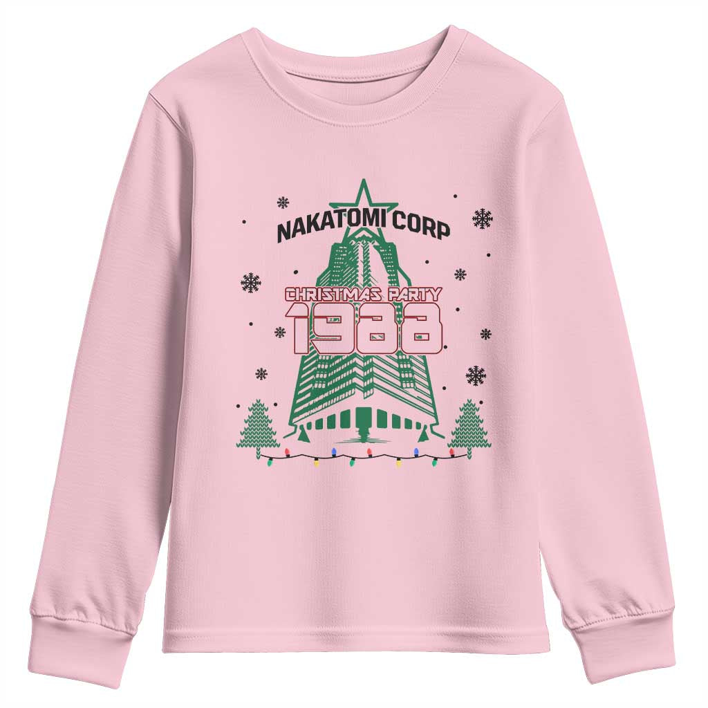 Vintage Nakatomi Plaza 1988 Christmas Party Youth Sweatshirt TS10 Light Pink Print Your Wear