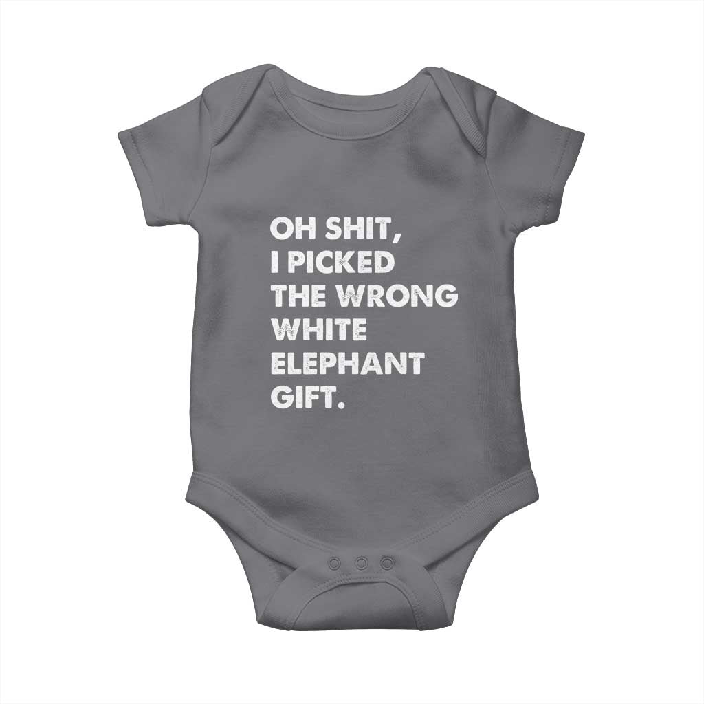 Oh Shit Funny White Elephant Gifts Baby Onesie TS10 Charcoal Print Your Wear