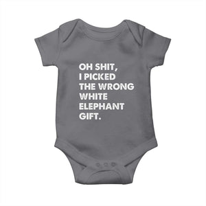 Oh Shit Funny White Elephant Gifts Baby Onesie TS10 Charcoal Print Your Wear