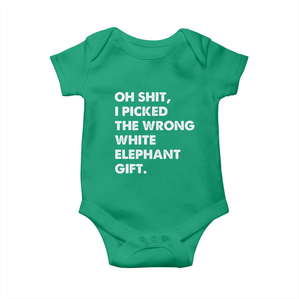 Oh Shit Funny White Elephant Gifts Baby Onesie TS10 Irish Green Print Your Wear
