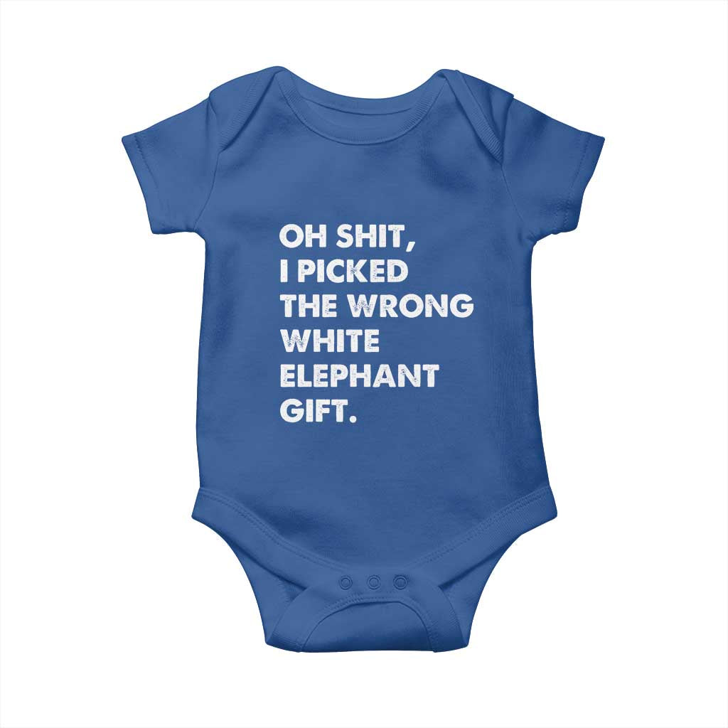 Oh Shit Funny White Elephant Gifts Baby Onesie TS10 Royal Blue Print Your Wear