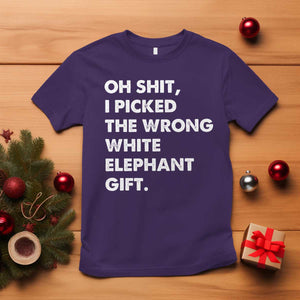 Oh Shit Funny White Elephant Gifts T Shirt TS10 Purple Print Your Wear