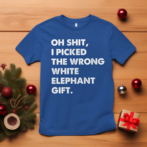 Oh Shit Funny White Elephant Gifts T Shirt TS10 Royal Blue Print Your Wear