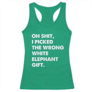 Oh Shit Funny White Elephant Gifts Racerback Tank Top TS10 Irish Green Print Your Wear