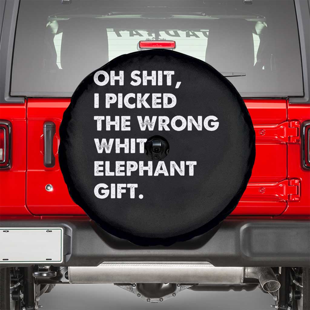 Oh Shit Funny White Elephant Gifts Spare Tire Cover TS10 Black Print Your Wear