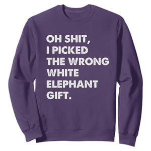 Oh Shit Funny White Elephant Gifts Sweatshirt TS10 Purple Print Your Wear
