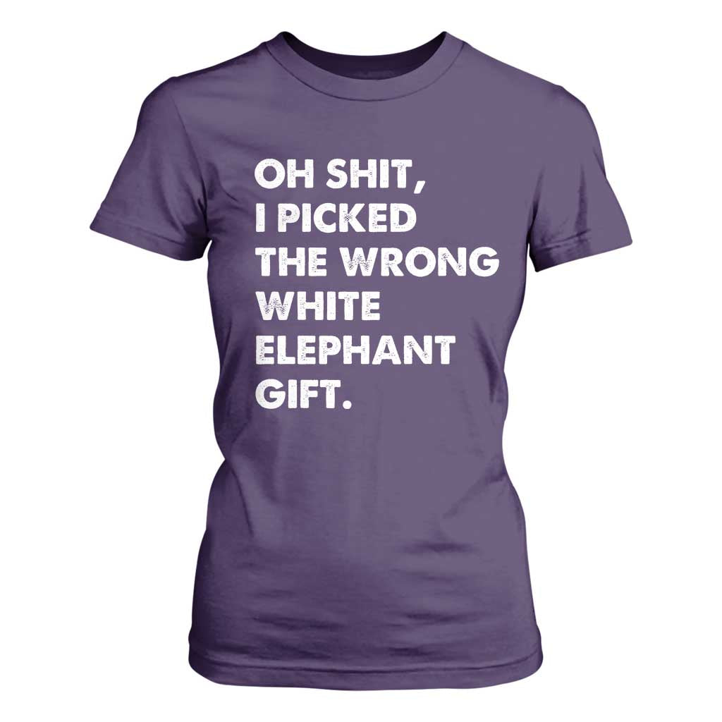 Oh Shit Funny White Elephant Gifts T Shirt For Women TS10 Purple Print Your Wear