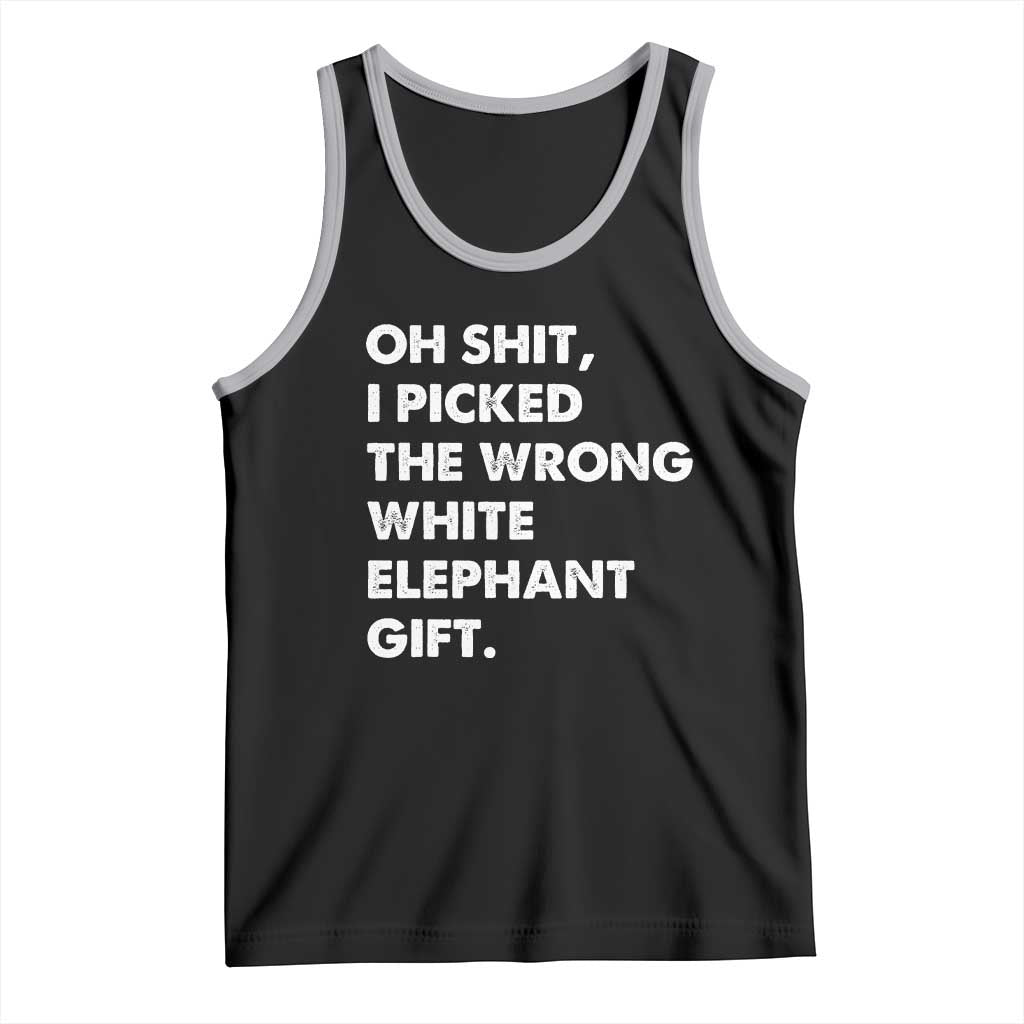 Oh Shit Funny White Elephant Gifts Tank Top TS10 Black Athletic Heather Print Your Wear