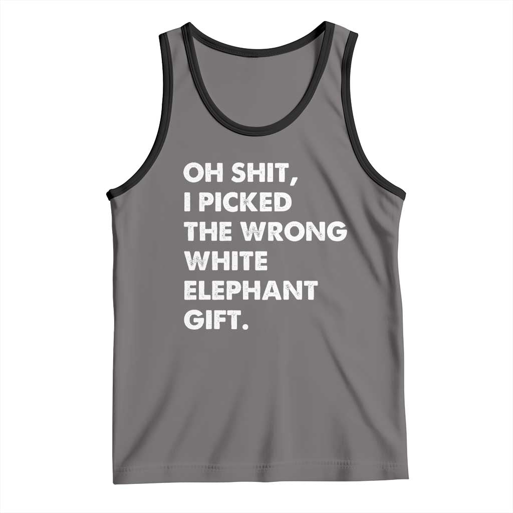 Oh Shit Funny White Elephant Gifts Tank Top TS10 Deep Heather Black Print Your Wear