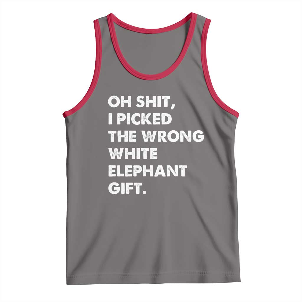 Oh Shit Funny White Elephant Gifts Tank Top TS10 Deep Heather Red Print Your Wear