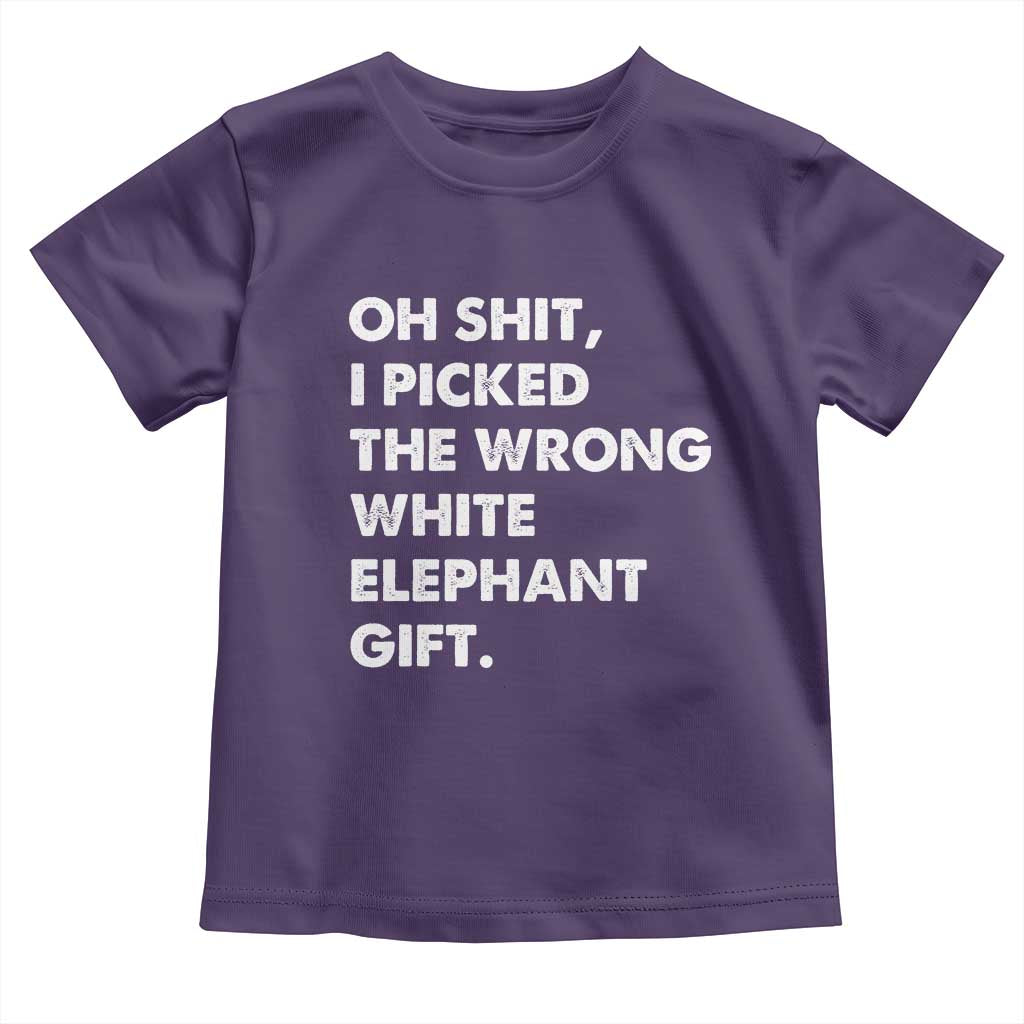 Oh Shit Funny White Elephant Gifts Toddler T Shirt TS10 Purple Print Your Wear