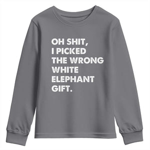 Oh Shit Funny White Elephant Gifts Youth Sweatshirt TS10 Charcoal Print Your Wear