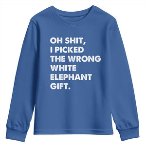 Oh Shit Funny White Elephant Gifts Youth Sweatshirt TS10 Royal Blue Print Your Wear