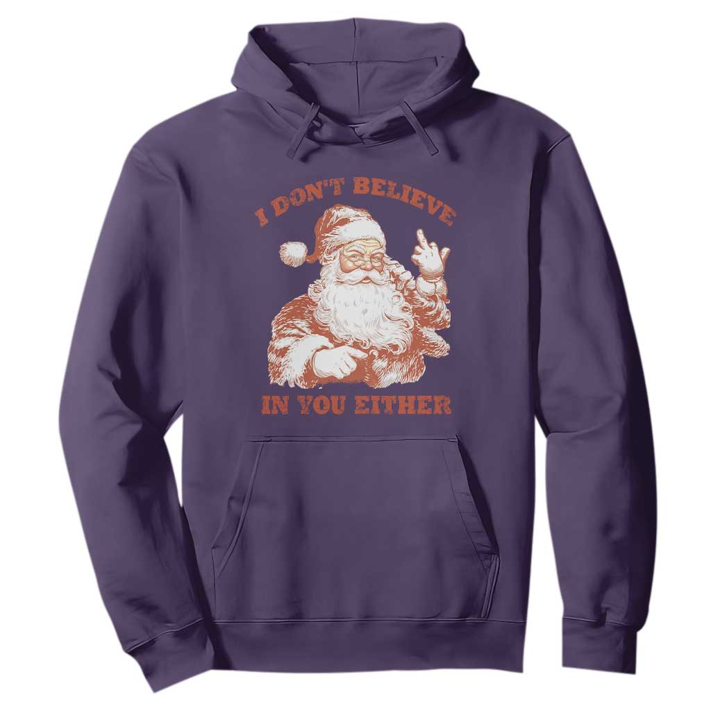 Retro Funny Santa Hoodie I Don't Believe In You Either 90s Christmas TS10 Purple Print Your Wear
