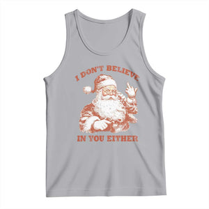 Retro Funny Santa Tank Top I Don't Believe In You Either 90s Christmas TS10 Athletic Heather Print Your Wear