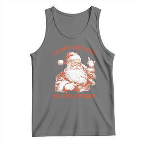 Retro Funny Santa Tank Top I Don't Believe In You Either 90s Christmas TS10 Black Heather Print Your Wear