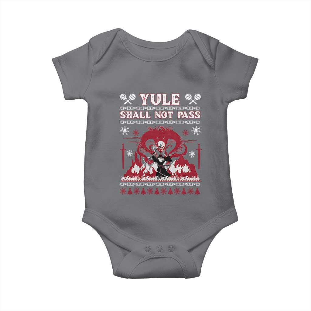Christmas Yule Shall Not Pass Baby Onesie Fantasy Movie Ugly Xmas TS10 Charcoal Print Your Wear