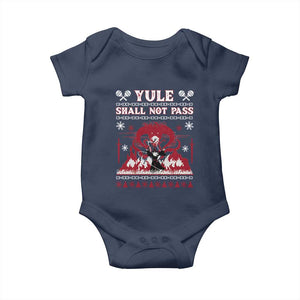Christmas Yule Shall Not Pass Baby Onesie Fantasy Movie Ugly Xmas TS10 Navy Print Your Wear