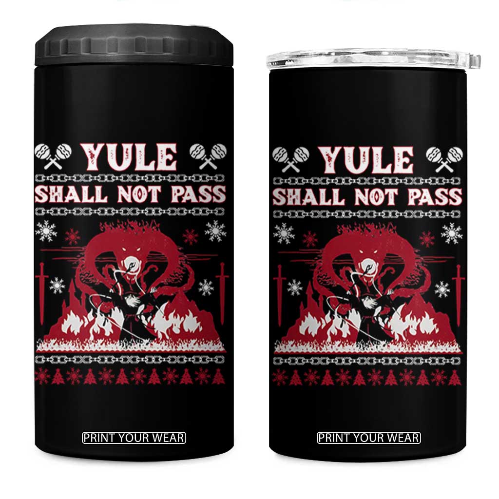Christmas Yule Shall Not Pass 4 in 1 Can Cooler Tumbler Fantasy Movie Ugly Xmas TS10 One Size: 16 oz Black Print Your Wear
